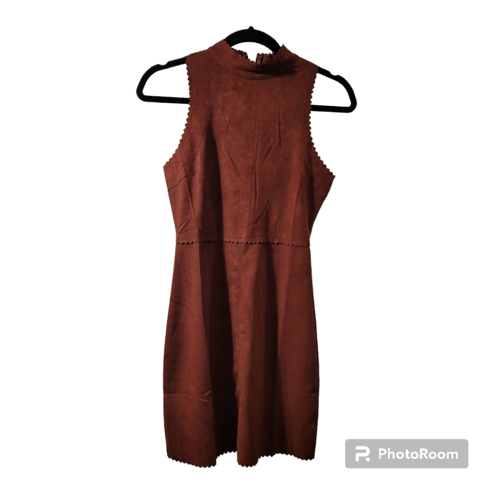 Hyfve faux suede scalloped dress size Small
